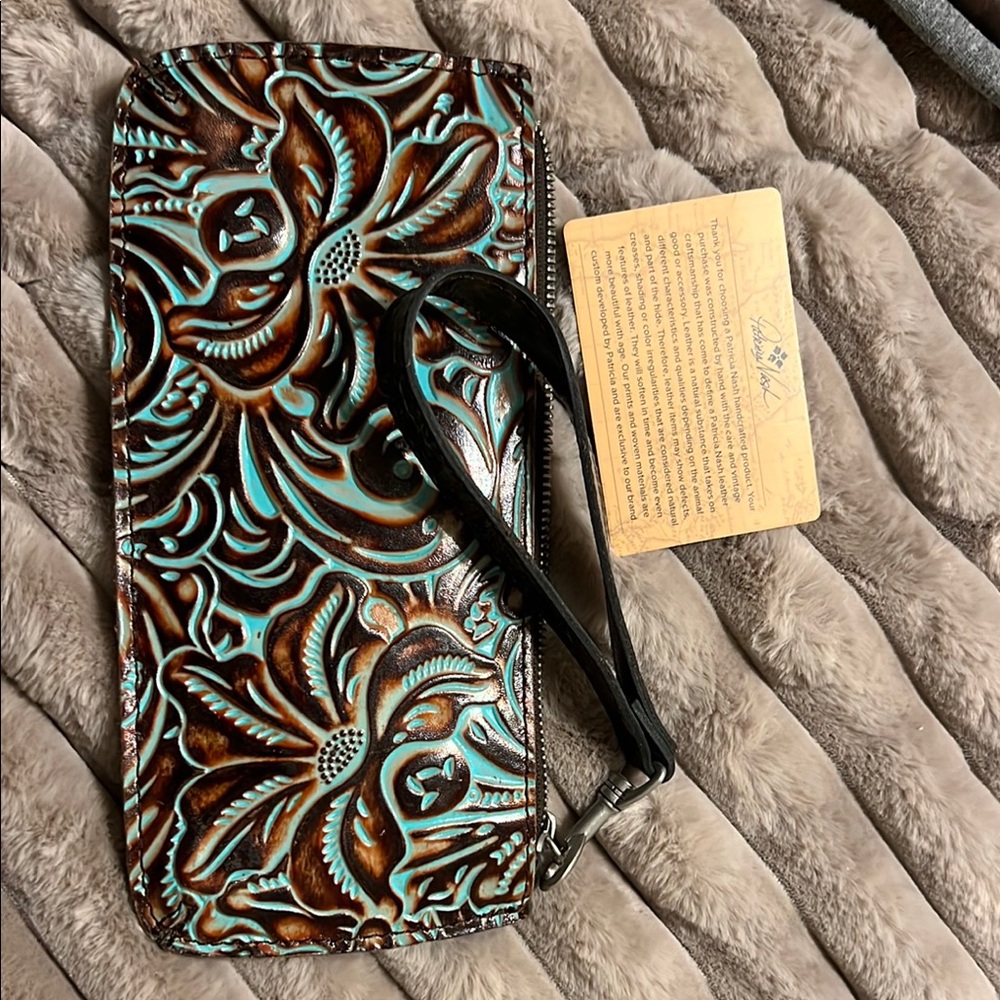 Floral Embossed Wristlet